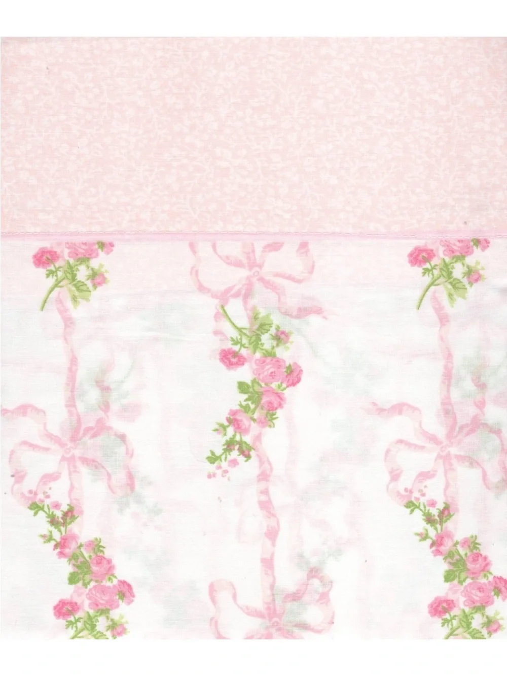 Laura Ashley Floral Ribbon Stripe Pink Twin 3 Pc Cotton Percale Sheet Set NWT